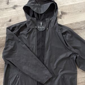 RAINS Matte Black Light Waterproof Unisex Raincoat
